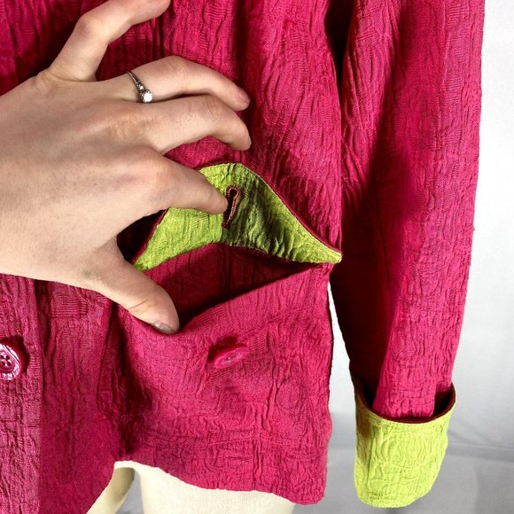 Coldwater Creek Pink Button Front Blazer Sz 12 - Picture 5 of 10